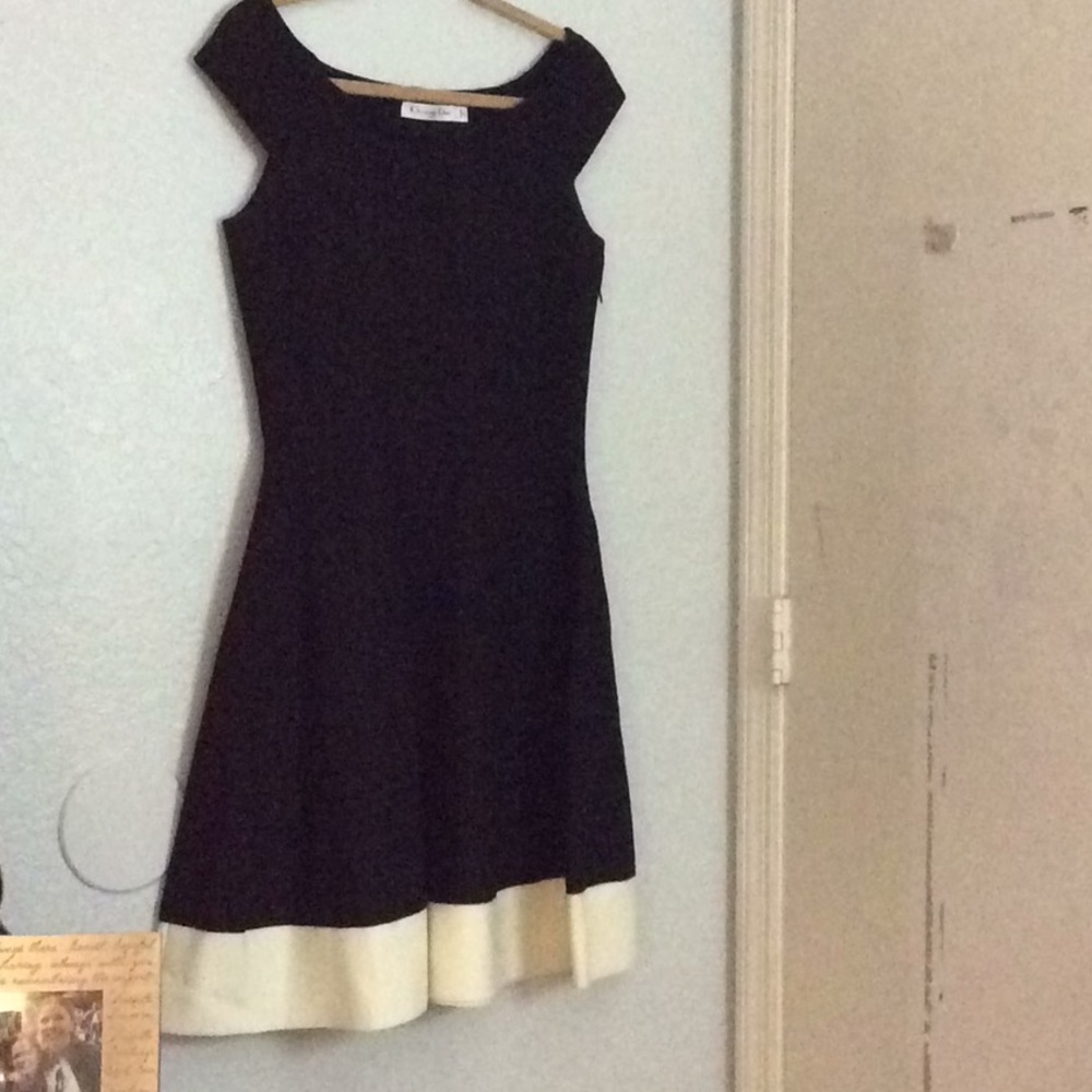 Christian Dior Black with White Stripe Dress
